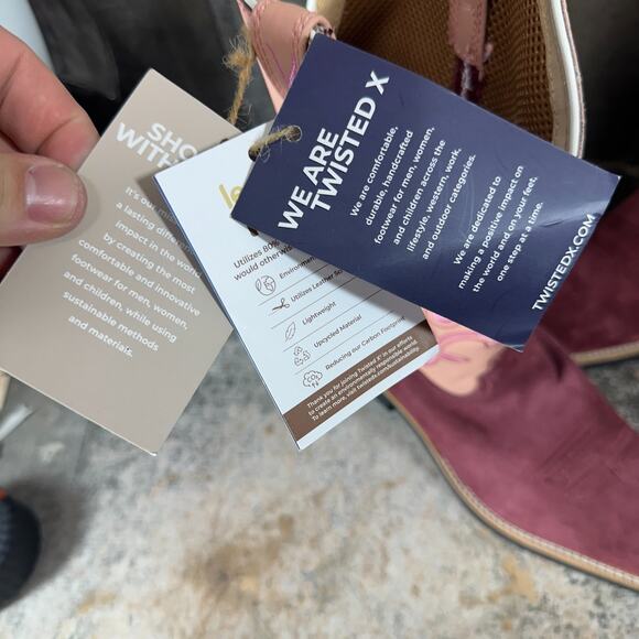 Twisted X Women's size 8.5B Cowgirl Square Toe Boots WTH0020 Embroidered NWOB - Picture 12 of 14